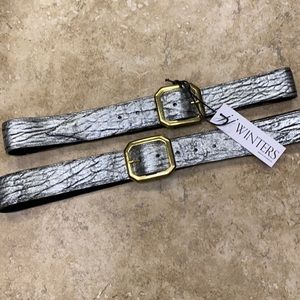 JJ WINTERS NWT KYLIE GUNMETAL HIPPO BELTS